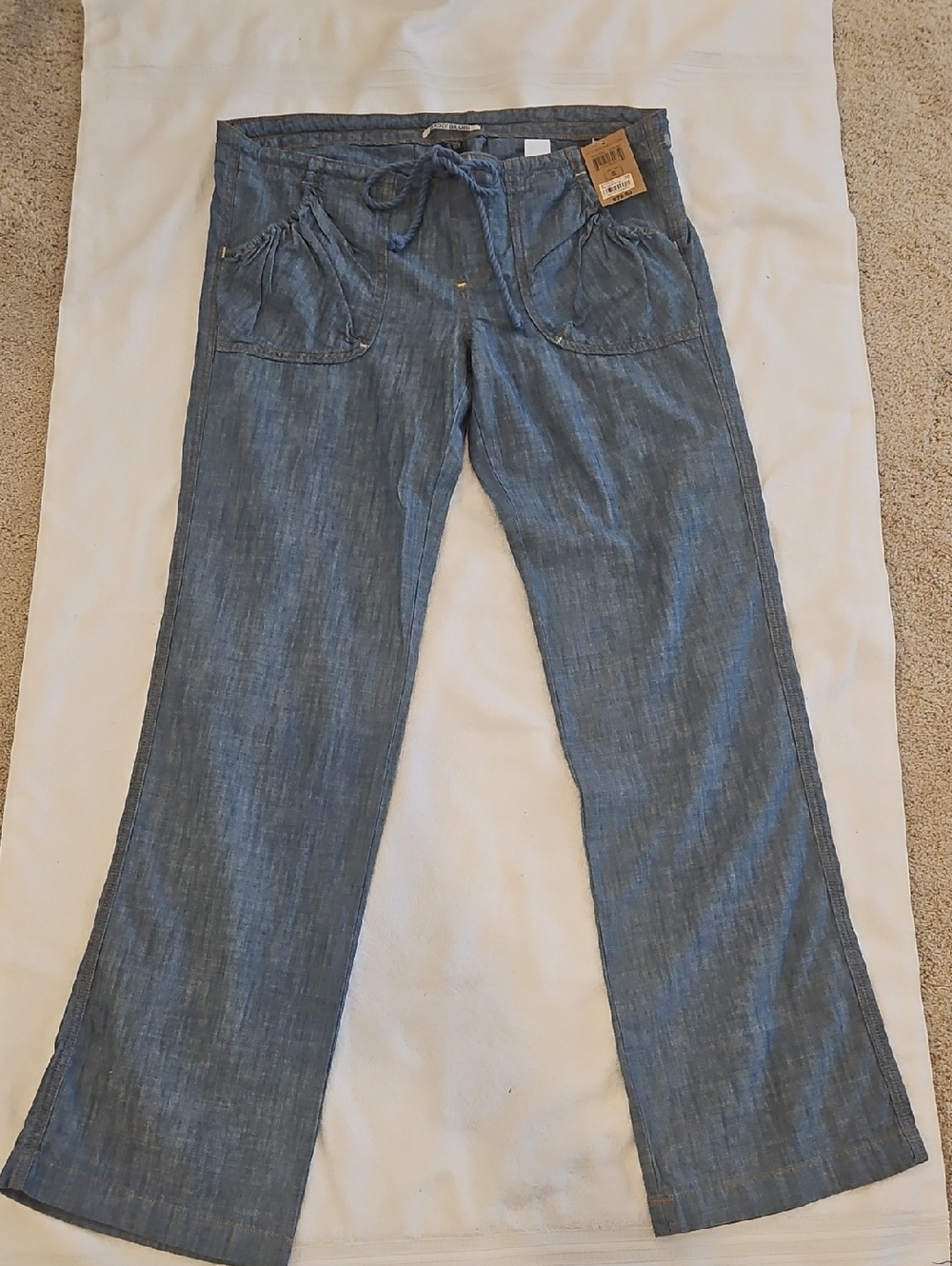 Lucky Women's Blue Lightweight Drawstring Casual Jeans Sz S Nwt